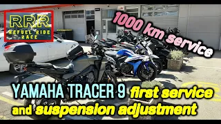 Yamaha Tracer 9 first service and suspension adjustment