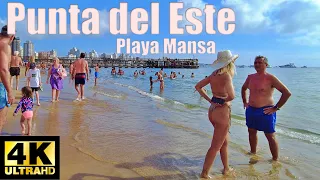 🇺🇾Playa Mansa🏖 Beach Walk 4K, Punta del Este Uruguay