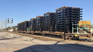 Poor Guy At RR Crossing & 7 Mixed Locomotives Pull Big Train & Train With Truck Frames!  Bellevue Oh