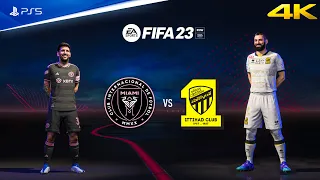 FIFA 23 - Inter Miami vs. Al Ittihad Ft, Messi, Benzema, | Club Friendly | PS5™ Gameplay [4K60]
