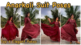 Anarkali Suit Poses | Candid Photo Poses For Girls | Santoshi Megharaj #howtopose