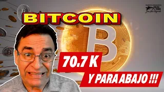 Bitcoin a 70.7K y para abajo!!! #bullrun #halving # tendencia alcista