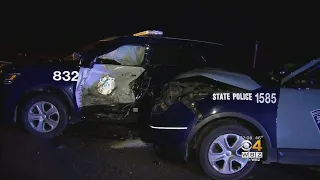 Brockton And State Police Cruisers Crash During Chase On Route 2 In Concord
