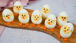 Deviled egg chicks: the delicious and fun Easter recipe!