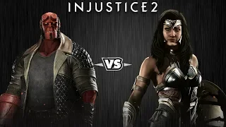 Injustice 2 - Хэллбой против Чудо-Женщины - Intros & Clashes (rus)