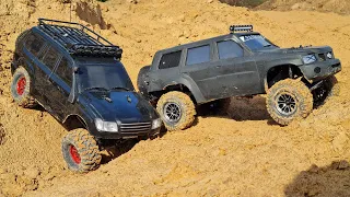 Битва ЛЕГЕНД! ... КРУЗАК 100 против PATROL Y61 на бездорожье! ... RC OFFroad 4x4