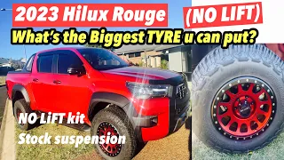 Biggest Tyre on 2023 Hilux rouge (NO LiFt kit)