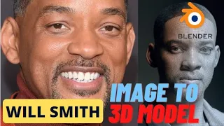 Facebuilder Blender : Convert Image to 3D Model WILL SMITH Keentools Facebuilder : Blender Tutorial