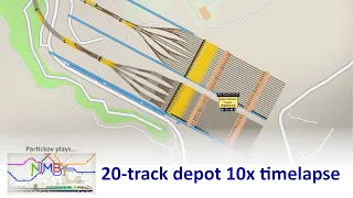 NIMBY Rails:  20-track depot 10x timelapse