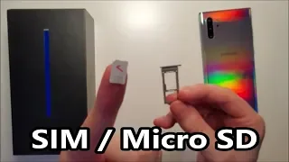 Samsung Galaxy Note 10+ SIM Card & Micro SD How to Insert or Remove