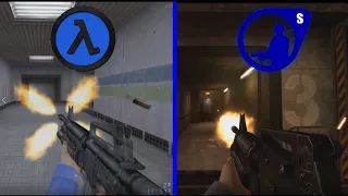 Half Life Blue Shift Original vs. remake (Guard Duty) - All weapons comparison