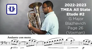 2022-2023 TMEA Euphonium Etude #2 G Major Page 26 by Blazhevich (Voxman)