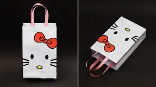 DIY Hello Kitty Paper Bag | How To Make Paper Gift Bag | DIY Goodie Bag / Candy Bag