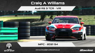 iRacing - 21S4 - Audi RS 3 TCR - IMPC - VIR - CAW