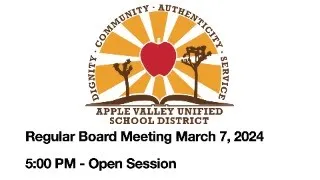 AVUSD Regular Board Meeting March 7, 2024