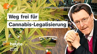 Kiffen wird ab April legal - Bundesrat billigt Lauterbachs Cannabis-Gesetz | ZDFheute live