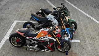 3 minis in the Streets of San Diego!! 2 Honda groms with airbag❕ Kawasaki z125 stretched & dropped