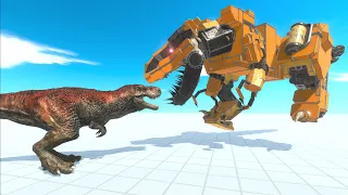 1 VS 1 -  Robot Tyrannosaurus Defeat ALL Dinosaurs and Animals - Animal Revolt Battle Simulator