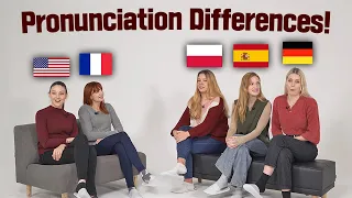 American VS European Pronunciation Differences!! American, French, German, Spanish,Polish! Part 2