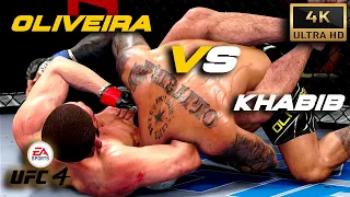 Charles Oliveira vs Khabib Nurmagomedov UFC 4 Full Match | 4K UHD PS5 Gameplay