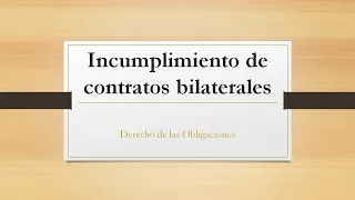 Incumplimiento de contratos bilaterales