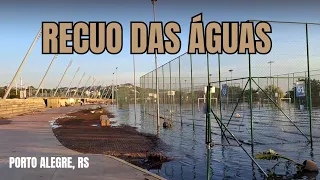 Orla do Guaíba reaparece com destruição e segue a limpeza de Porto Alegre, dia de sol - 22/05/2024