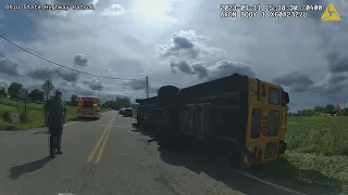 BODYCAM VIDEO | School bus crash in Stark County; bus driver placed on leave