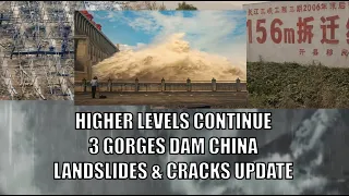 HIGHER LEVELS CONTINUE 3 GORGES DAM CHINA LANDSLIDES & CRACKS UPDATE