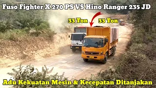 Momen Langka ||Fuso Fighter X VS Hino Ranger Adu Ketangguhan Mesin & Adu Kecepatan Ditanjakan