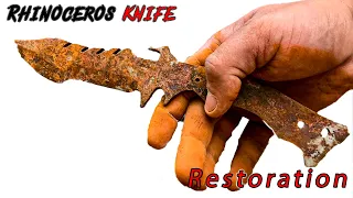 restoration abandoned very rusty Special rhinoceros hunting knife - Restoration Diy