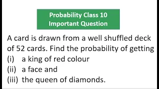 A card is drawn from a well shuffled deck of 52 cards. Find the probability of getting(i) a king red