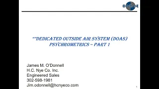 DOAS Psychrometrics Part 1 Webinar June 22nd, 2021