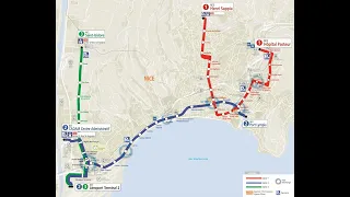 NICE   Tramway Ligne 2 . blue line . Port Lympia → Aéroport (airport) T1-T2