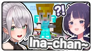 "Ina-chan~" Ina meets Noel in the minecraft server 【Hololive】