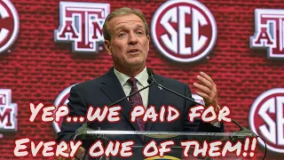 Nick Saban calls out Texas A&M for buying players...Let the games begin!!