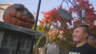 Suburban boy honors late father's love of Halloween with yard display