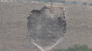 Partially collapsed retaining wall has San Antonio neighbors anxious