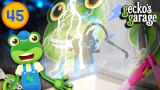 Blue Mechanical Is Hit By Lightning! | Gecko's Garage | Educational Videos For Toddlers