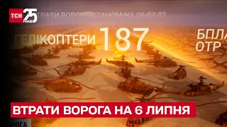 🔥 Потери врага на 6 июля: в сутки минус 150 захватчиков