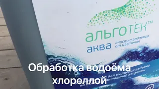 Обработка водоёма хлореллой