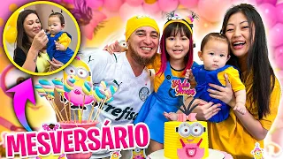 MOSTREI TUDO NO MESVERSÁRIO DA AYLA EM CASA!! TEMA MINIONS (9°MESVERSÁRIO) | YU e FAMÍLIA