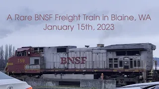 A Rare BNSF Freight Train in Blaine, WA: (1/15/2023)