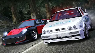 Rose Largo's Porsche 911 GT2 vs Jesse's Volkswagen Jetta (NFS MW)