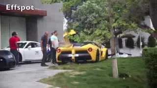 LaFerrari BREAKS DOWN doing Burnouts and Nearly Crashes in Beverly Hills with Porsche GT3!