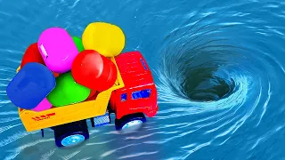 EXPERIMENT WHIRLPOOL HOLE VS COLORFUL TRUCK