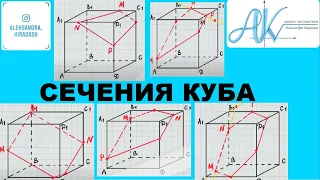 Сечение куба. Как строить сечение куба. Метод следов. Метод параллельности