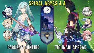 C6 Faruzan Sunfire and C1 Tighnari Spread - Genshin Impact Abyss 4.4 - Floor 12 9 Stars