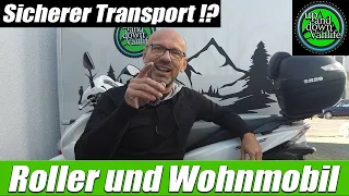 Sicherer Transport: Motorroller auf Rollerträger für Wohnmobil und Kastenwagen befestigen!