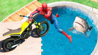 GTA 5 Spiderman Motorcycle Fails/Parkour (Euphoria Physics Funny Moments)