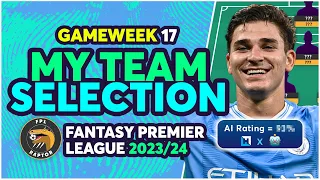 FPL GAMEWEEK 17 TEAM SELECTION | 6 FLAGGED PLAYERS? ⚠️ | Fantasy Premier League Tips 2023/24